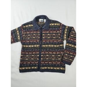 VTG Paul Harris Design Zip Cardigan Sweater Academia Nordic Women's M